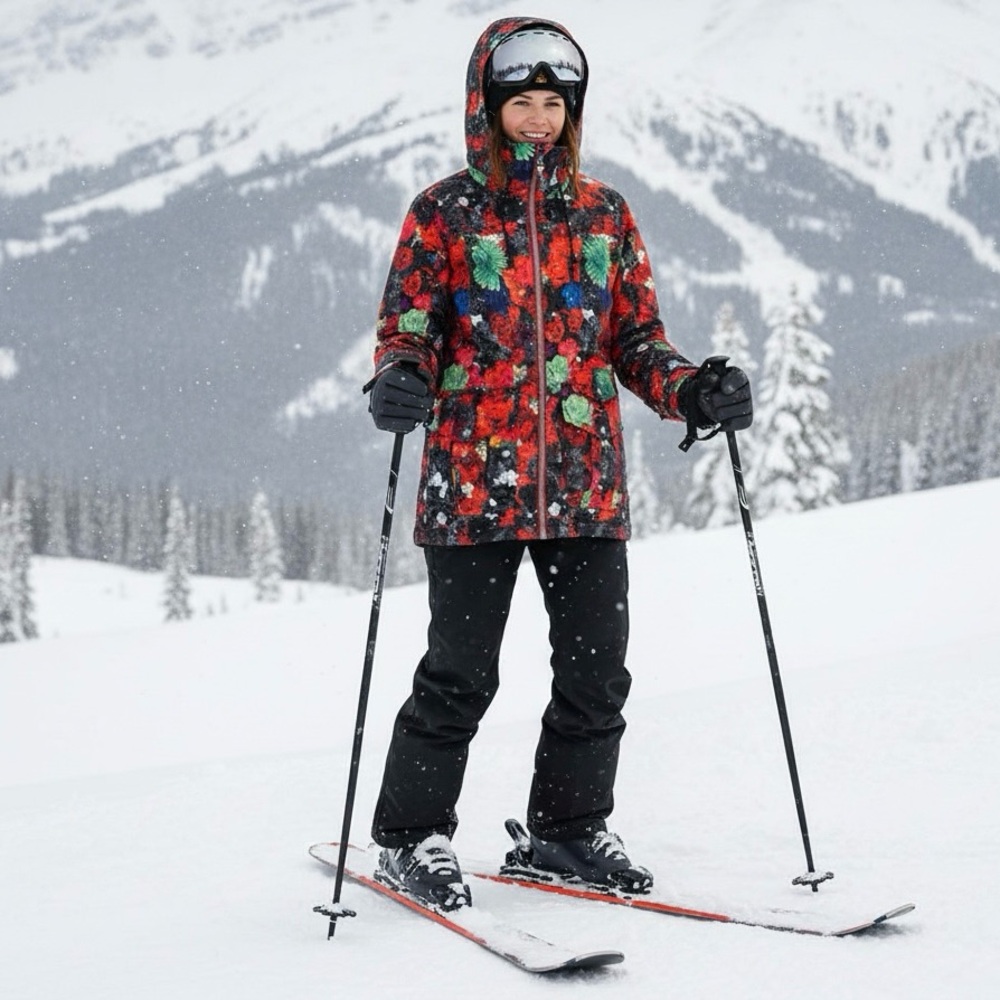 Burton Floral Multicolor Ski Jacket - Red, Green, Blue, Black